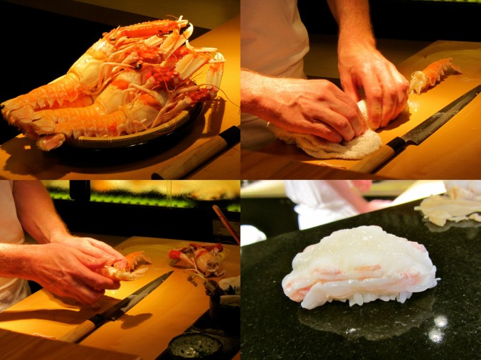 Pensec creating sushi from some extraordinary langoustine