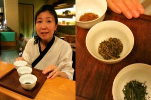 Mika displays Hinoki's rare teas